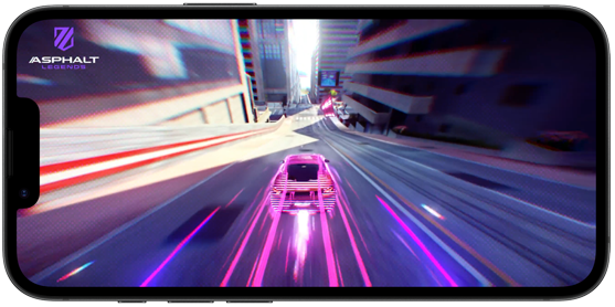 iPhone 17e, sul display la scena di un gioco con una gara automobilistica